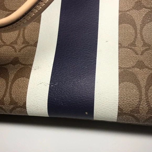 Coach pattern and striped shoulder bag - Picture 7 of 7